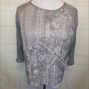 Tiny Anthropologie Embroidered Top Small Lavender